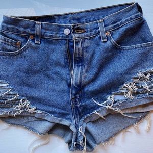 Levi’s distressed jean shorts